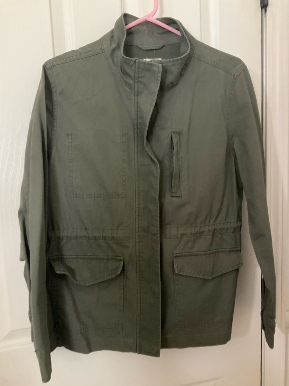 a.n.a Olive Green Utility Jacket with Front Pockets